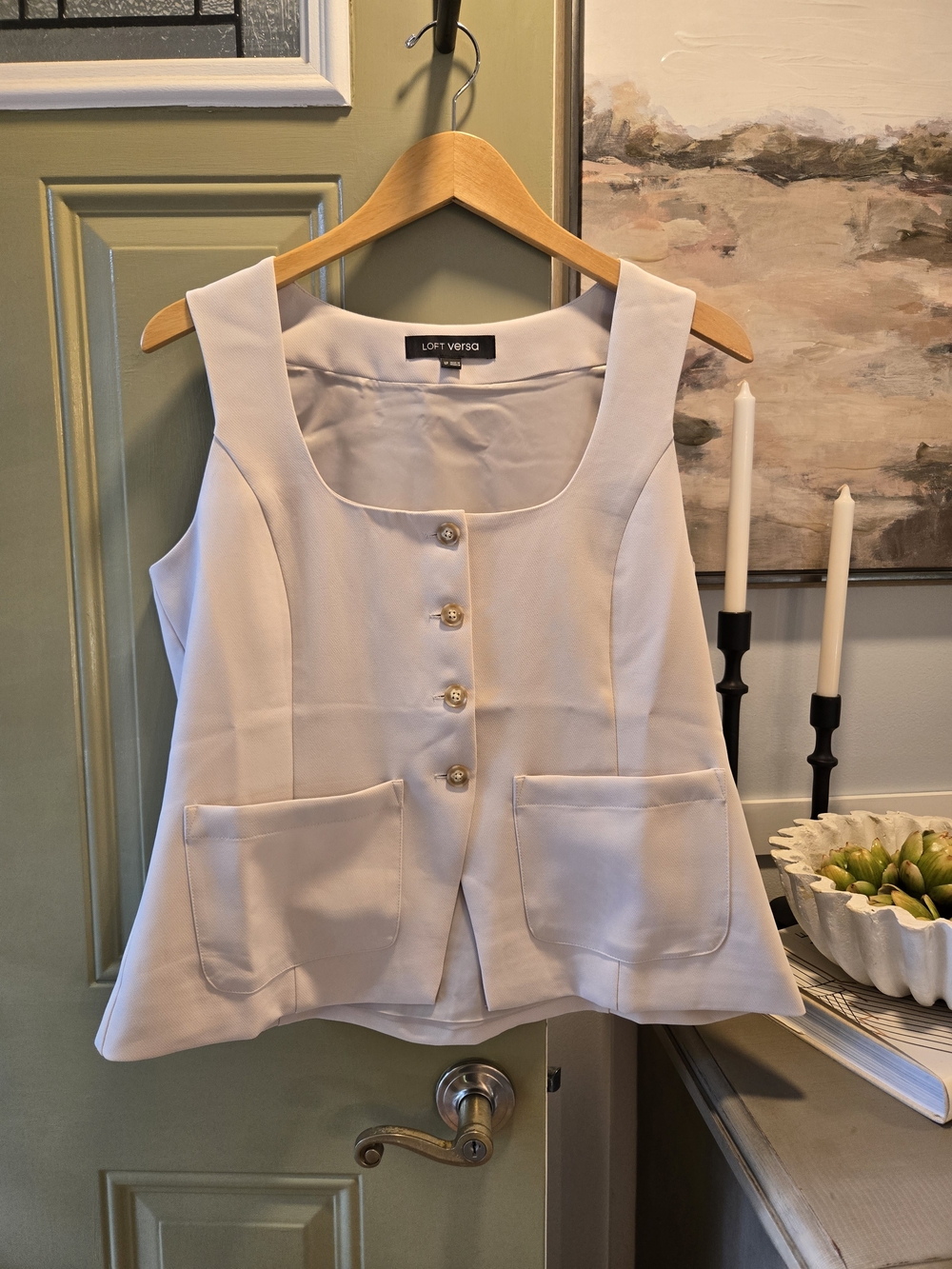 LOFT | Versa Crepe Drape Tank Pocket Vest LP - Picture 6 of 10